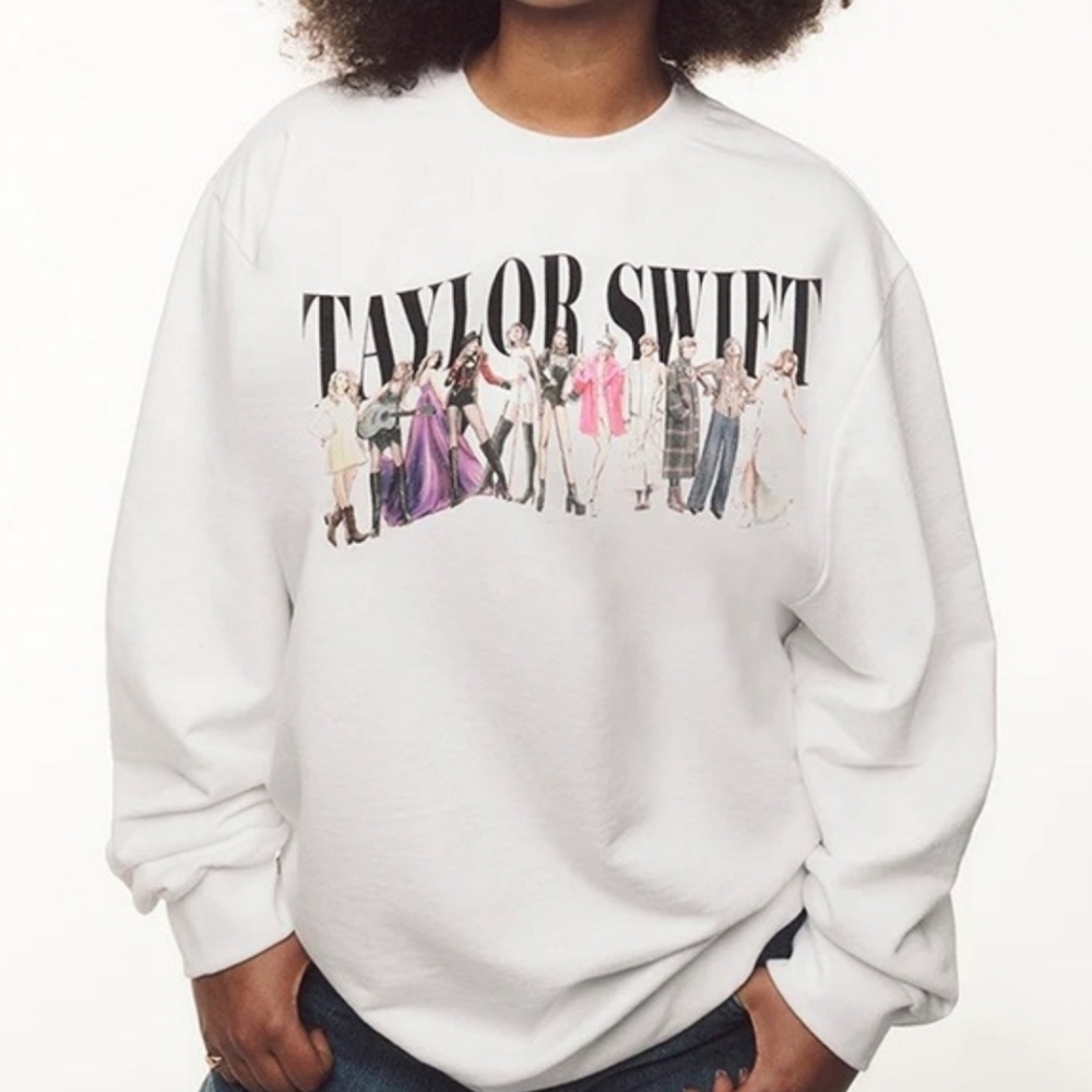 Taylor Swift White Eras Crewneck Sweater Sweatshirt